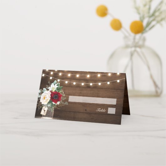 Rustige Bourgogne Floral Mason Jar Wedding (Voorkant)