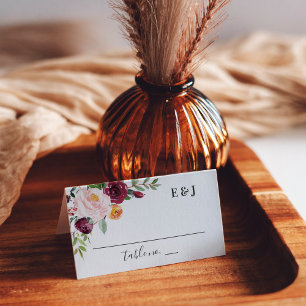 Rustige Bourgondië Roze Herfst Bloemige Monogram B