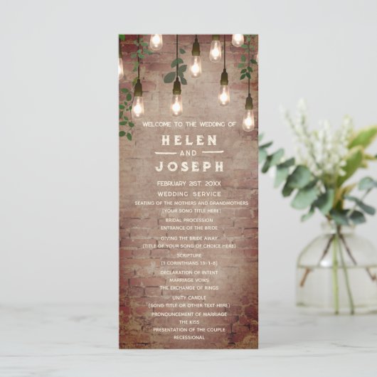 Rustige Brick  Lightbulbs Weddenschap Programma (Staand voorkant)
