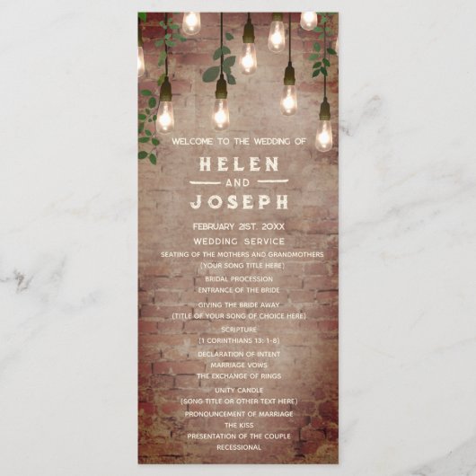 Rustige Brick Lightbulbs Weddenschap Programma (Voorkant)