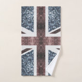 Rustige Britse vlag rode blauwe sparkles Bad Handdoek (Handdoek)