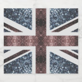 Rustige Britse vlag rode blauwe sparkles Bier Etiket (Enkel label)