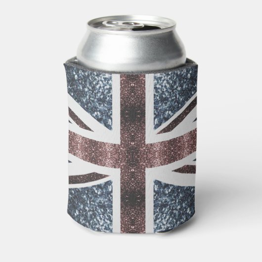Rustige Britse vlag rode blauwe sparkles Blikjeskoeler (Blikje Achterkant)