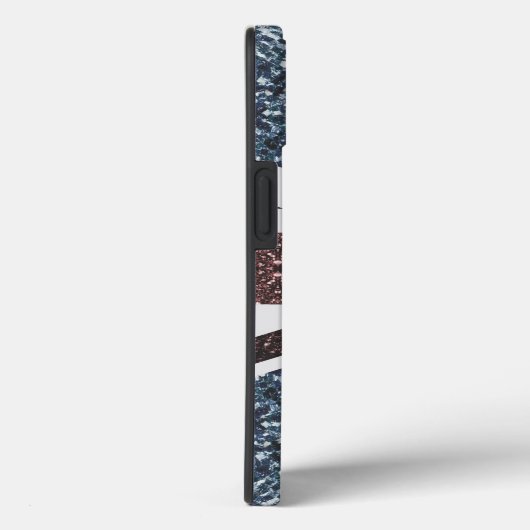 Rustige Britse vlag rode blauwe sparkles Case-Mate iPhone Case (Achterkant / Rechts)