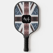 Rustige Britse vlag rode blauwe sparkles glitters  Pickleball Paddle (Achterkant)