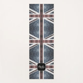 Rustige Britse vlag rode blauwe sparkles glitters  Yogamat (Voorkant)
