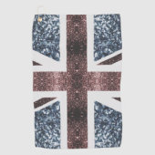 Rustige Britse vlag rode blauwe sparkles Golfhanddoek (Voorkant)