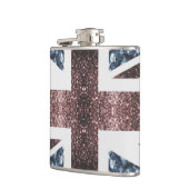 Rustige Britse vlag rode blauwe sparkles Heupfles (Links)