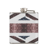 Rustige Britse vlag rode blauwe sparkles Heupfles (Achterkant)