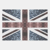 Rustige Britse vlag rode blauwe sparkles Inpakpapier Vel (Voorkant)