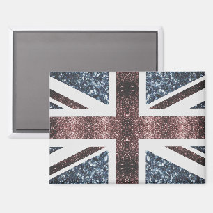 Rustige Britse vlag rode blauwe sparkles Magneet
