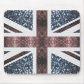 Rustige Britse vlag rode blauwe sparkles Muismat (Voorkant)