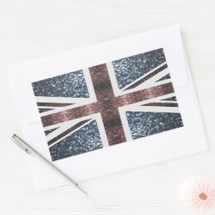 Rustige Britse vlag rode blauwe sparkles Rechthoekige Sticker