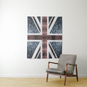 Rustige Britse vlag rode blauwe sparkles Wandkleed (In situ)