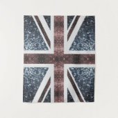 Rustige Britse vlag rode blauwe sparkles Wandkleed (Voorkant)