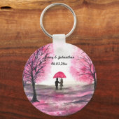 Rustige bruiloft-liefdespaar kerry-bloesems sleutelhanger (Voorkant)