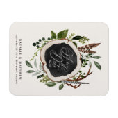 Rustige bruiloft met houtslijm, behalve de datum magneet (Horizontaal)