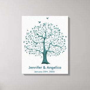 Rustige bruiloft — vingerafdrukstructuur — Afdrukk Canvas Afdruk