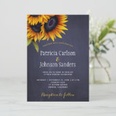 Rustige bruiloft voor zonnebloemenmars kaart (Staand voorkant)