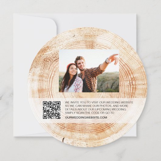 Rustige bruiloft Website QR Code Aangepaste foto Kaart (Achterkant)