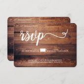 Rustige bruiloft Website Voorbehouden voor houtwar RSVP Kaartje (Voorkant / Achterkant)
