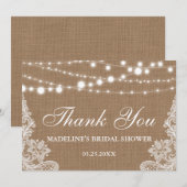 Rustige Bruiloftfeest Dank Je Brabant Licht Kant Bedankkaart (Voorkant / Achterkant)