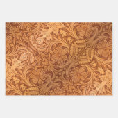 Rustige bruine cowboy mode western leder inpakpapier vel (Voorkant)