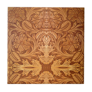 Rustige bruine cowboy mode western leder tegeltje