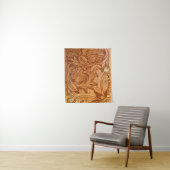 Rustige bruine cowboy mode western leder wandkleed (In situ)