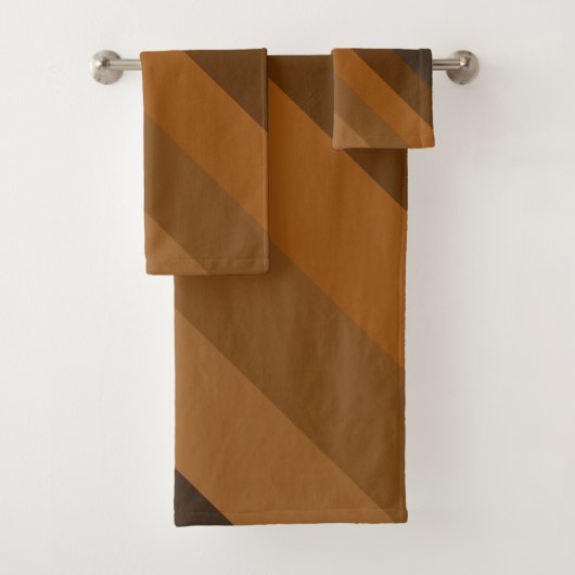 Rustige bruine diagonale strepen bad handdoek (Insitu)