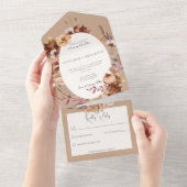 Rustige bruine Herfst zonder binnendringing All In One Uitnodiging (Afscheurbaar)