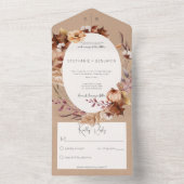 Rustige bruine Herfst zonder binnendringing All In One Uitnodiging (Binnen)