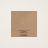 Rustige, bruine kraftbedaarscherm vierkante visitekaartjes (Achterkant)