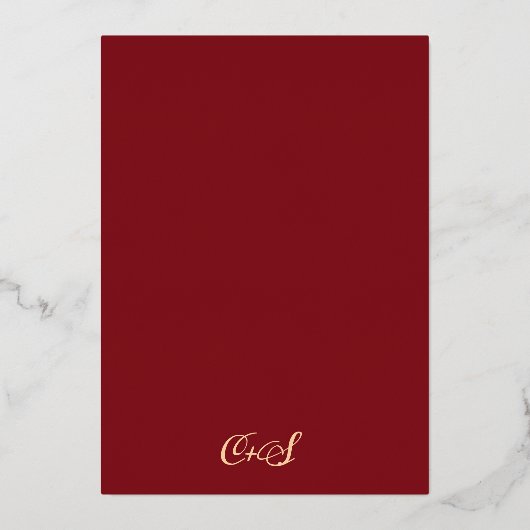 Rustige bruine waterverf goudbruiloft folie uitnodiging (Achterkant)