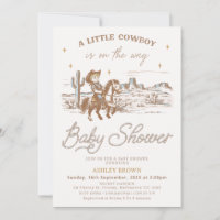 Rustige bruine western kleine cowboy baby shower