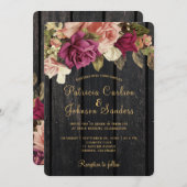 Rustige  bruingebondenbruiloft kaart (Voorkant / Achterkant)