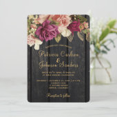 Rustige  bruingebondenbruiloft kaart (Staand voorkant)