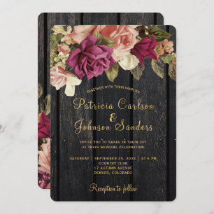 Rustige  bruingebondenbruiloft kaart