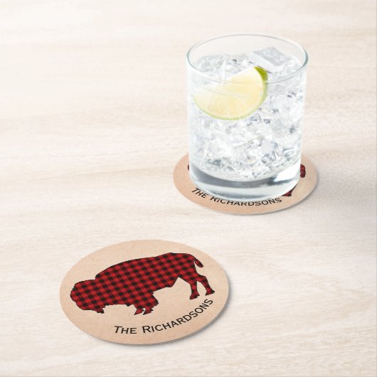 Rustige Buffalo-Onderzetters voor gepersonaliseerd Ronde Kartonnen Onderzetter (Insitu)