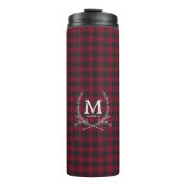 Rustige Buffalo Pset Tartan Monogram Thermosbeker (Voorkant)