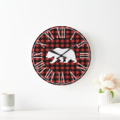 Rustige Buffalo Vastgelegd en Wit Beer Silhouette Grote Klok (Huis)