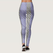 Rustige buffelstaaf Blauwe Grijze streep Leggings (Achterkant)