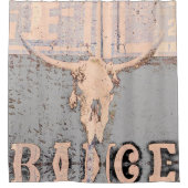 Rustige Bull Skull Grey Beige Western Douchegordijn (Voorkant)