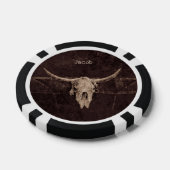 Rustige Bull Skull Western Land Brown beige Old Poker Chips (Enkel)