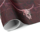 Rustige Bull Skull Western Red Brown Pattern Cadeaupapier (Rol Hoek)