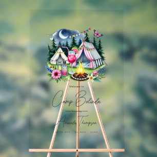 Rustige Camp Bruid Transparante Welkom Acryl Bord