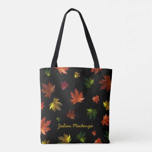 Rustige Canadese Maple Leaf op Black Draagtas (Achterkant)