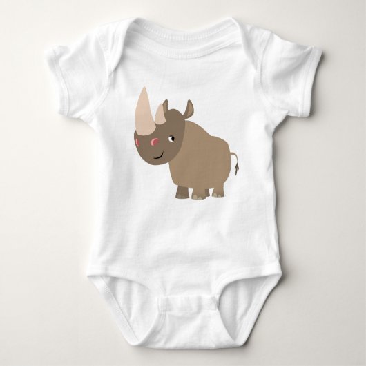 Rustige Cartoon Rhino Baby Apparel Romper (Voorkant)