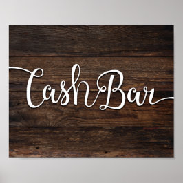 Rustige CASH BAR-gebarentafdruk Poster