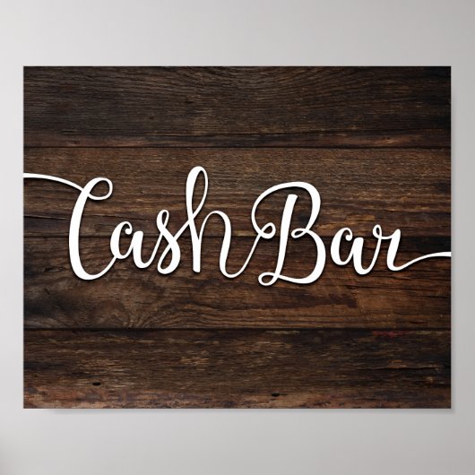 Rustige CASH BAR-gebarentafdruk Poster (Voorkant)